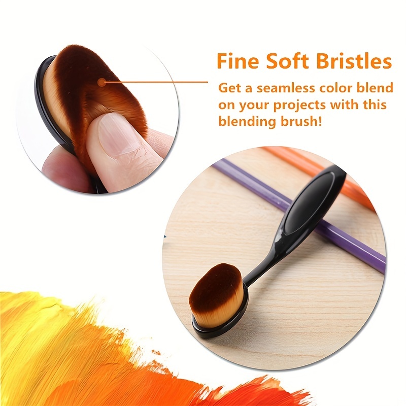 Ink Blending Brush Soft Drawing Painting Brushes Flat Kit - Temu