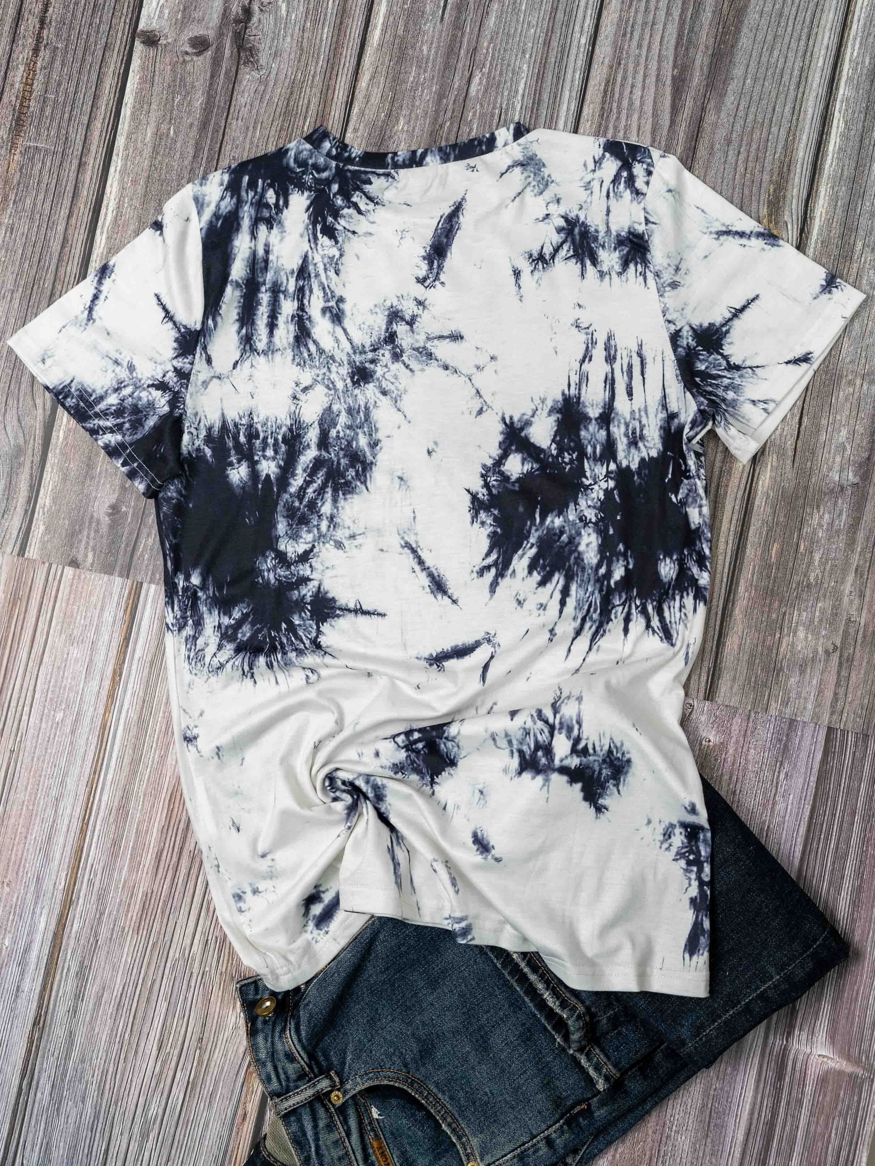 Summer Tshirts Shirts for Women, Short Sleeve Tie Dye Print T