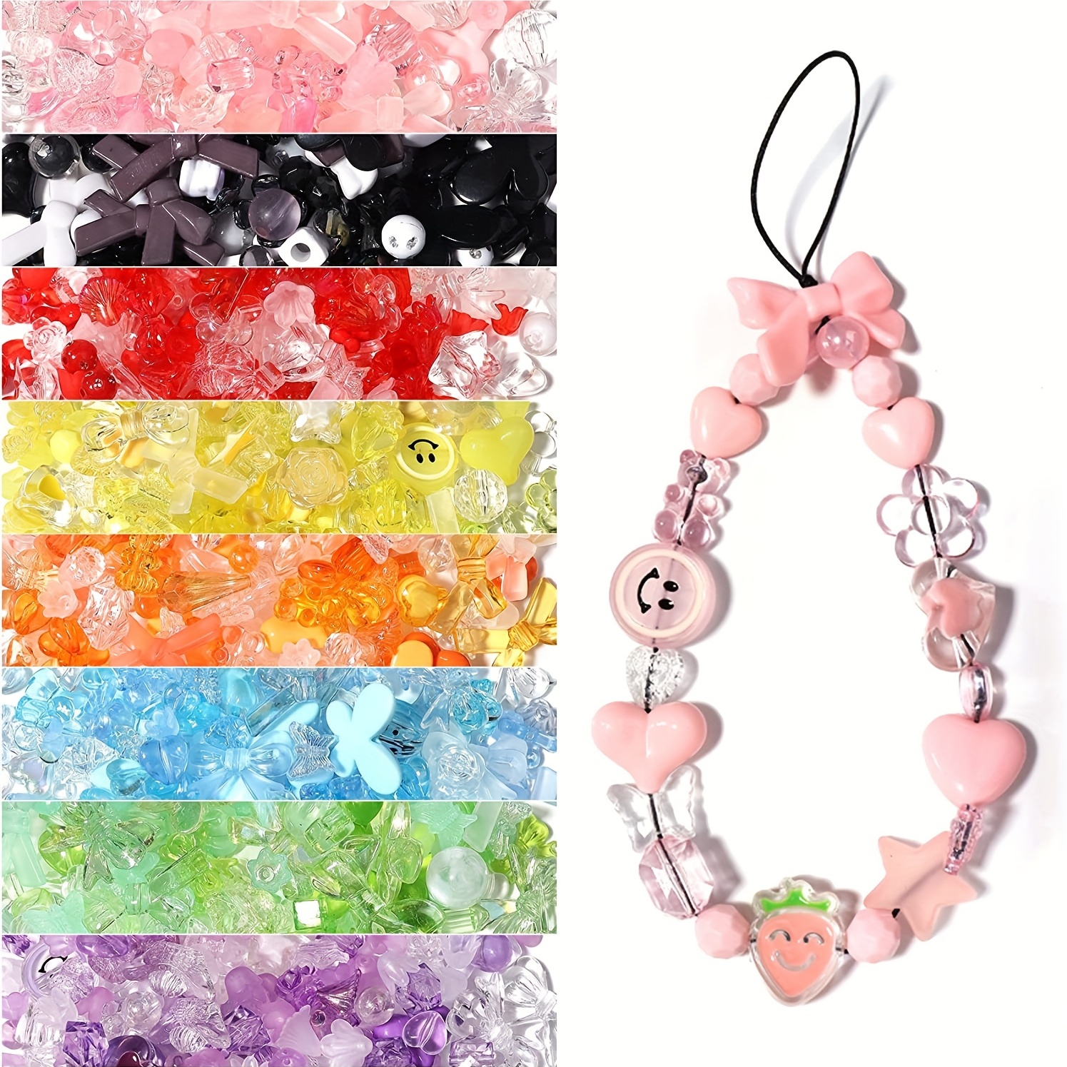 Mixed Acrylic Beads For Bracelets Mobile Phone Chains, Diy Accessories -  Temu Italy