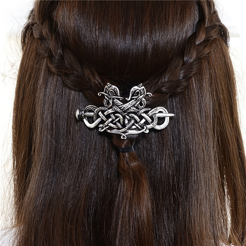 ADOCARN Hairpin Hair Cuffs Knot Hair Accessories Viking Runes Hair Sticks  Viking Hair Clips Jewelry for Girls Women Headdress Hair Fork Zinc Alloy