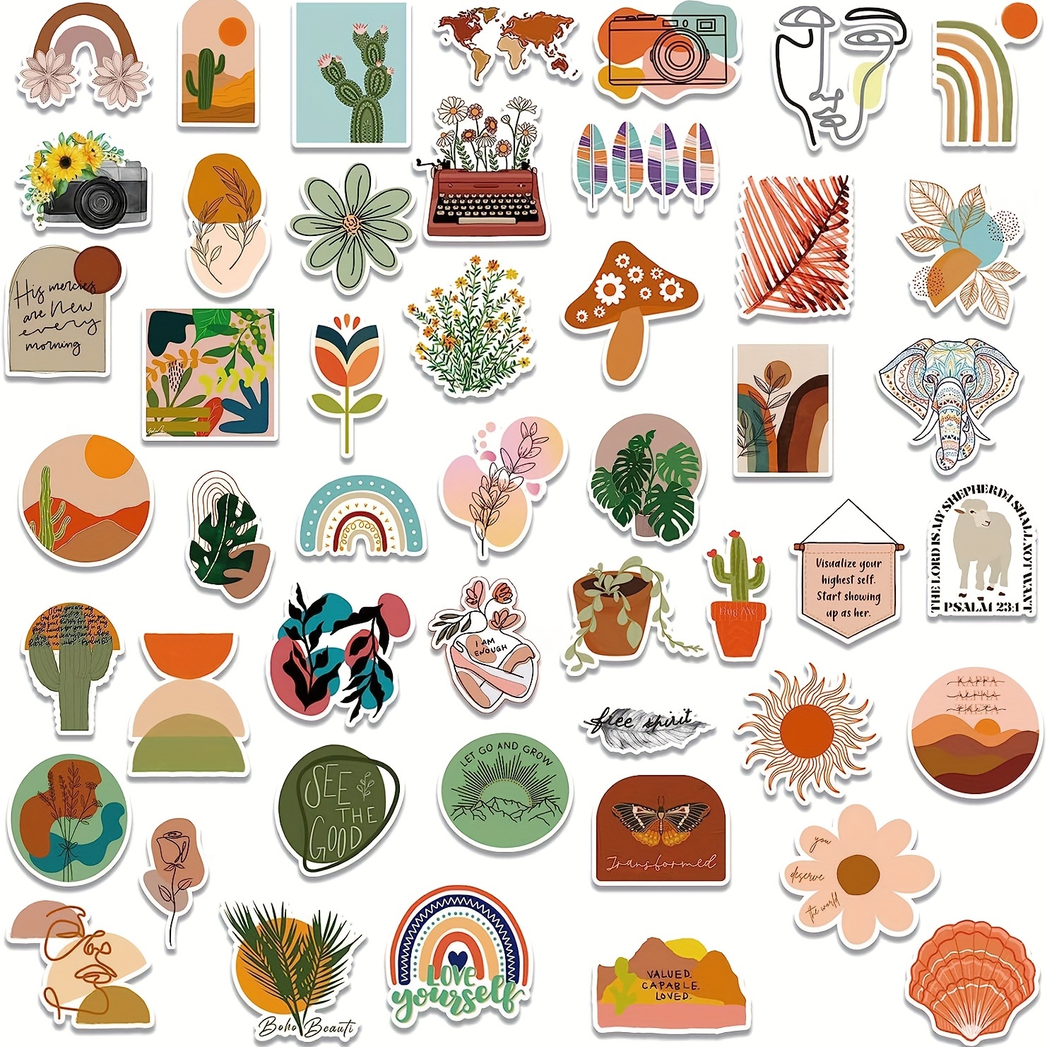 Boho Stickers for Adults Kids, 300 Pcs Water Bottle Stickers
