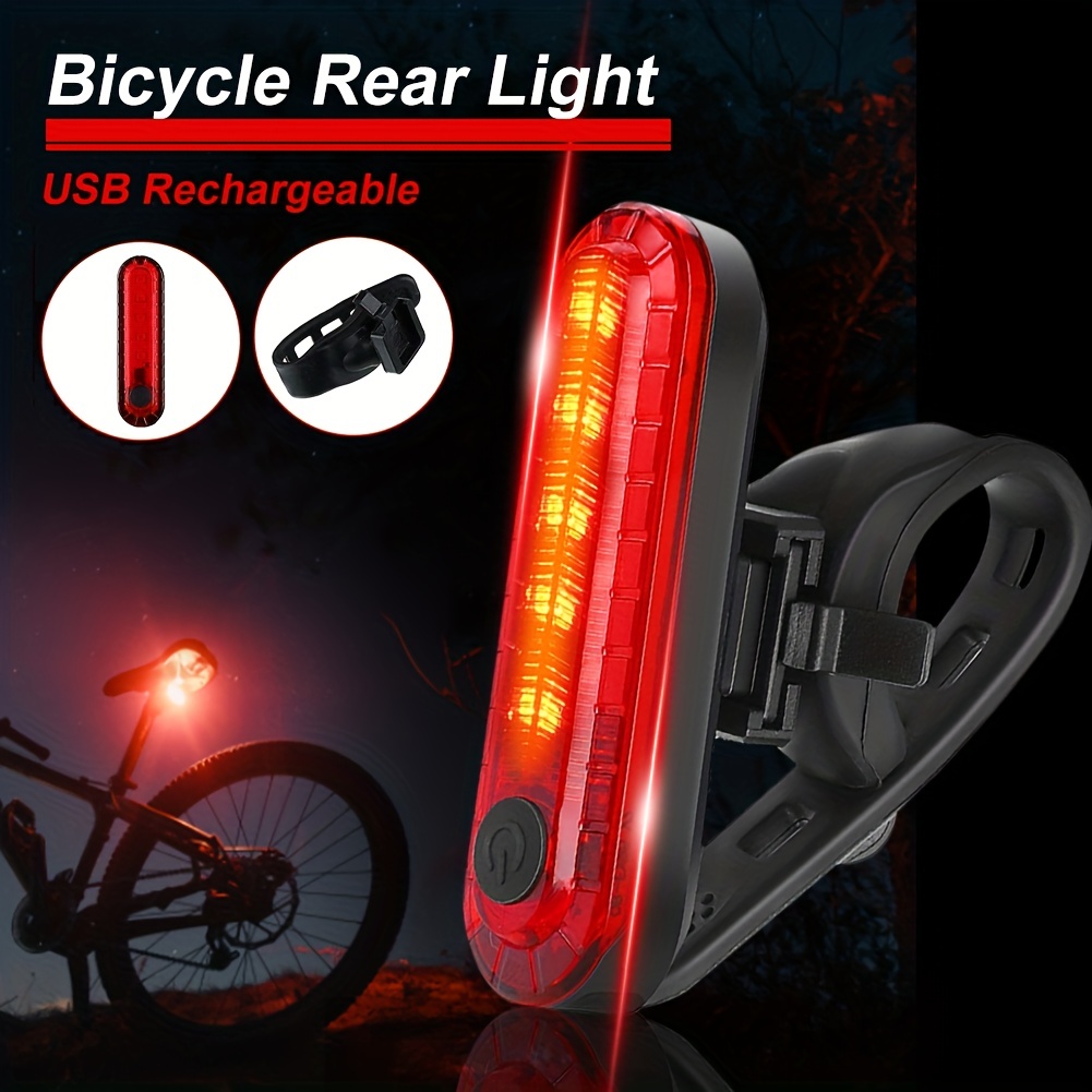 LED vélo lumière USB arrière vélo lumière Rechargeable vélo feu