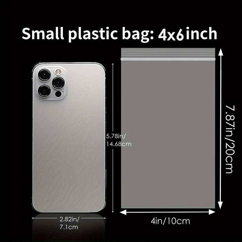 100pcs Clear Resealable OPP Plastic Bags - 3x4 Inches, 2 Mil Thick, Self-Adhesive Flip Top Seal, Poly Bags