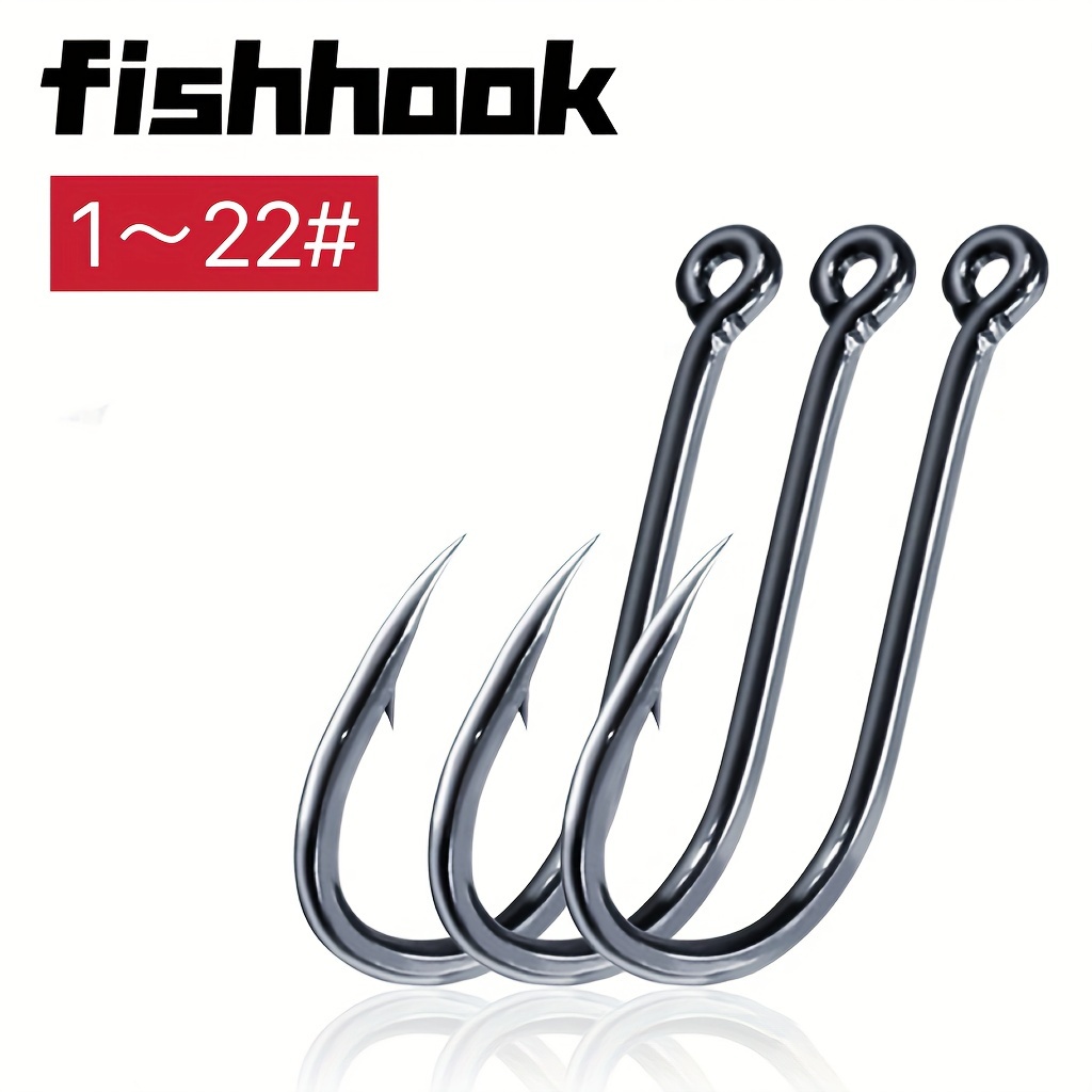 Iseni Fishing Hooks Barbed Fishing Hooks With Eye Sea - Temu