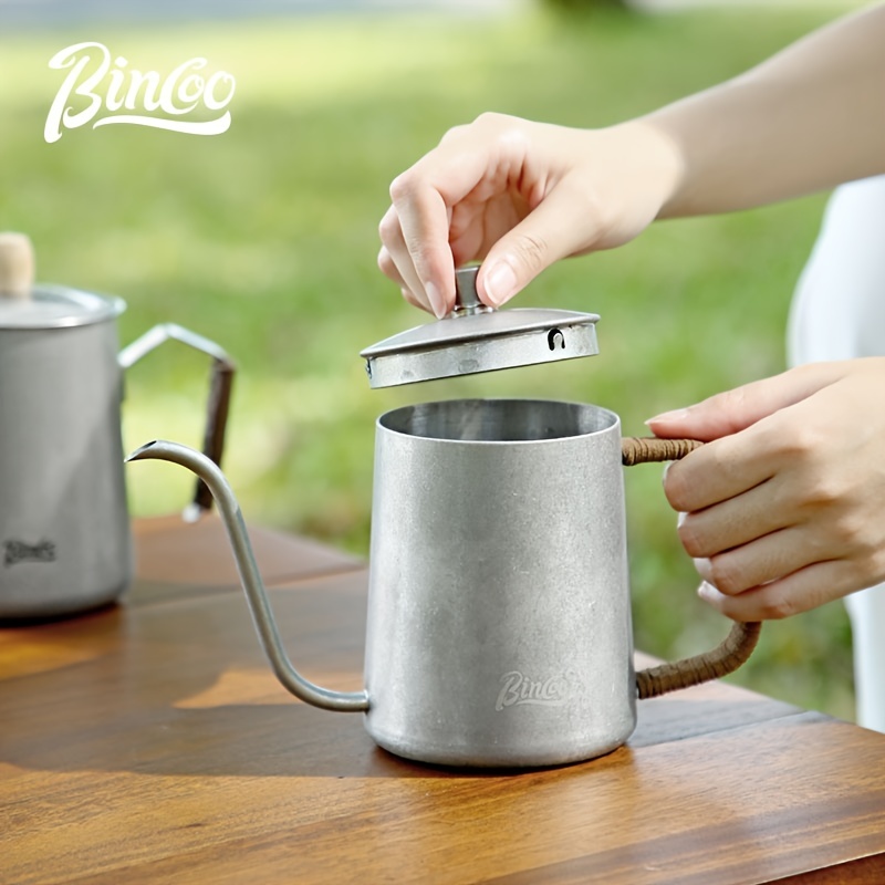 Bincoo Coffee Drip Kettle Pot Stainless Steel Coffee Pot Gooseneck kettle  with Thermometer Pour-Over Drip Kettle