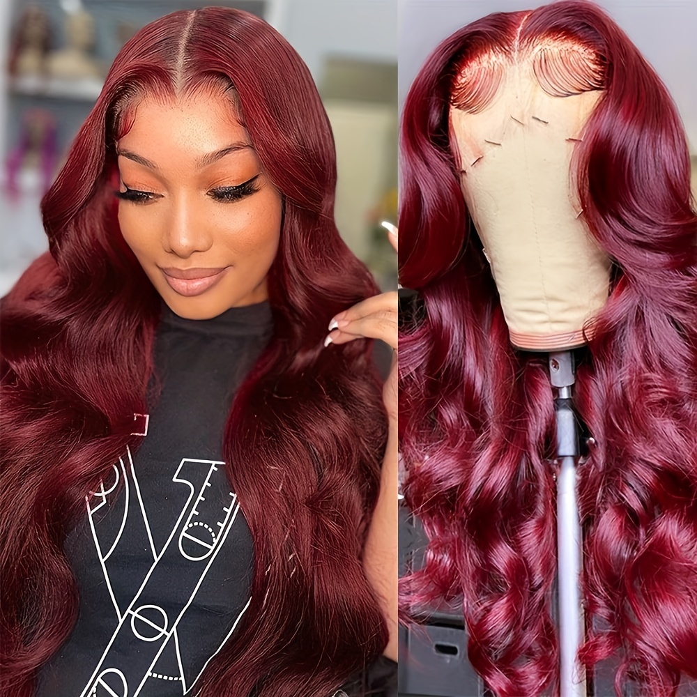 Burgundy 13x4 Colored Wigs 13x4 99j Body Wave Lace Front - Temu Canada