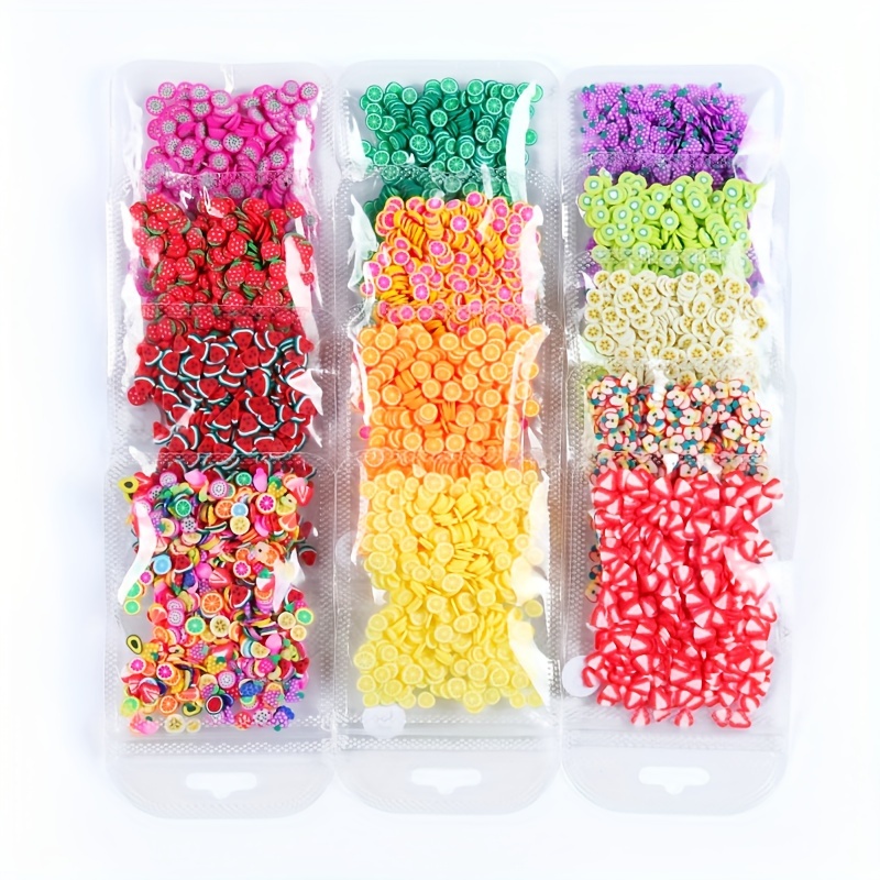 15 Jar Fruit Nail Art Charms fruit Slime Charms 3d Polymer - Temu