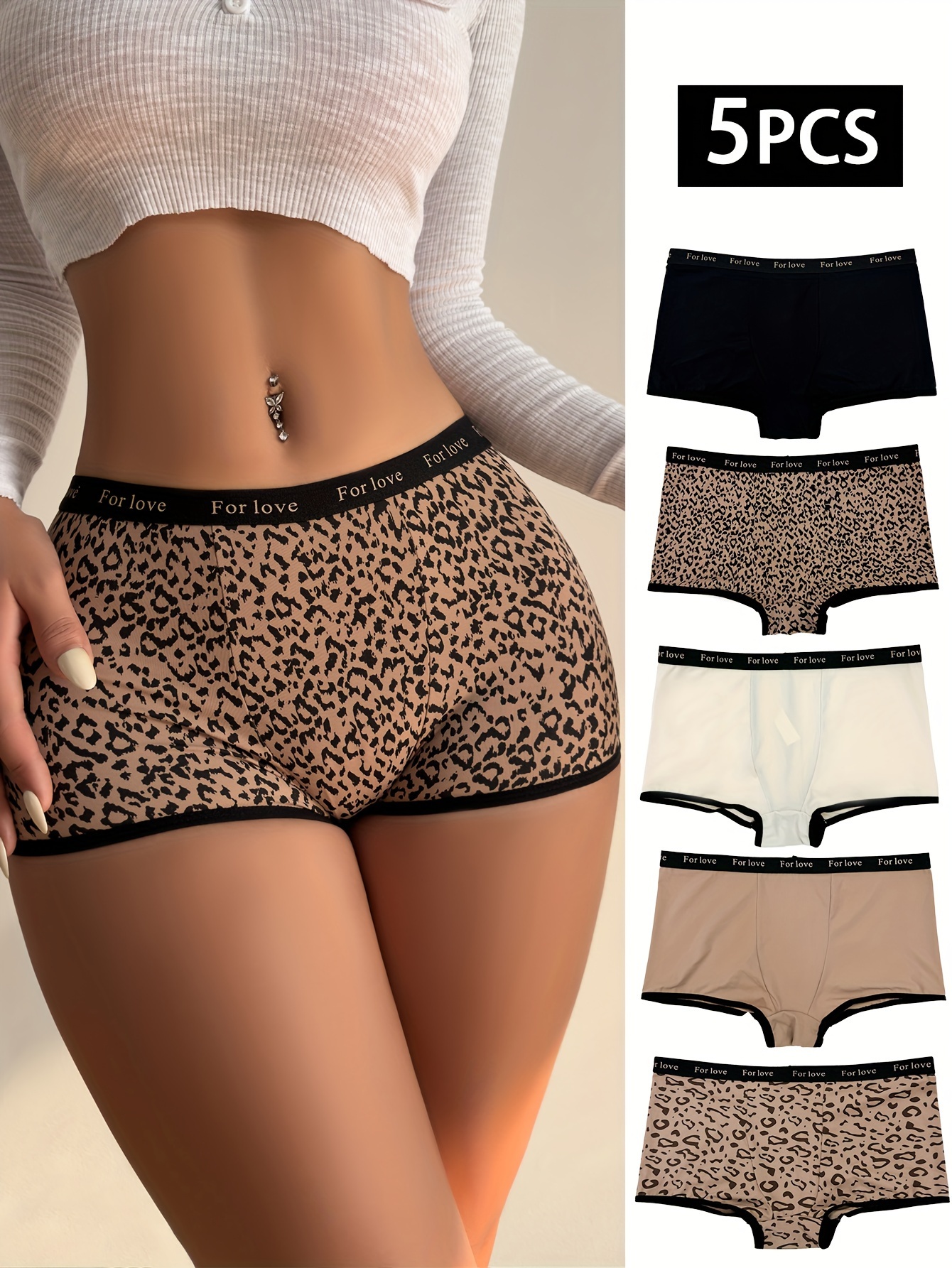 4pcs Zebra & Leopard Print Briefs, Comfy & Breathable Cut Out Intimates  Panties, Women's Lingerie & Underwear