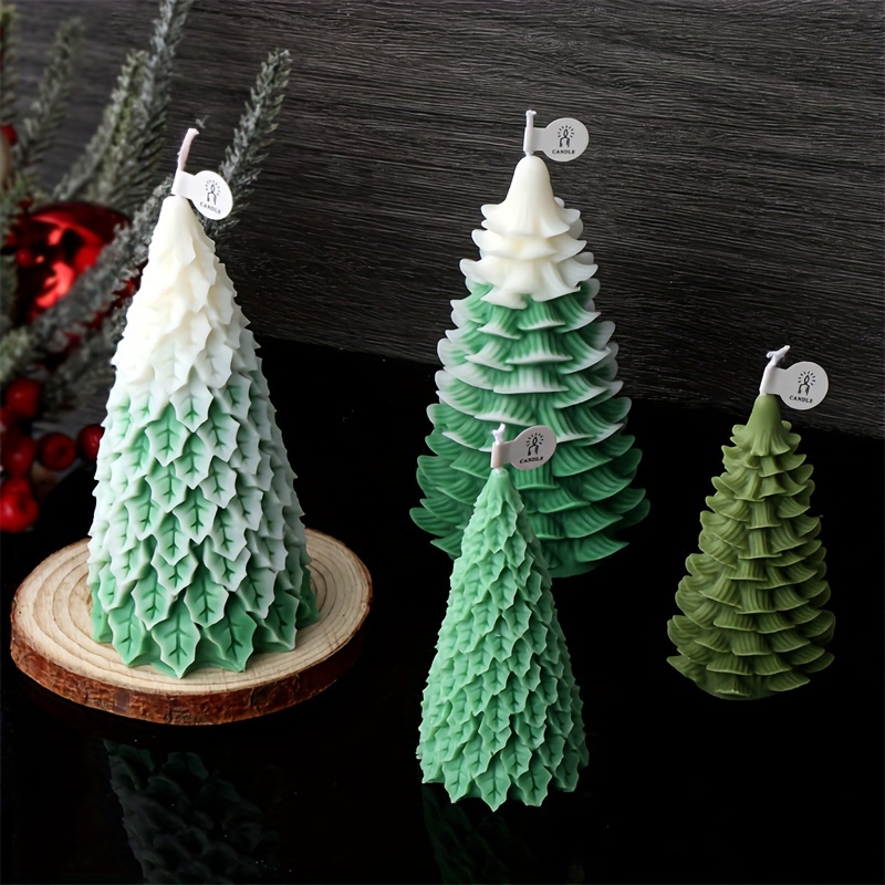 7 Styles 3d Christmas Tree Candle Molds Pillar - Temu