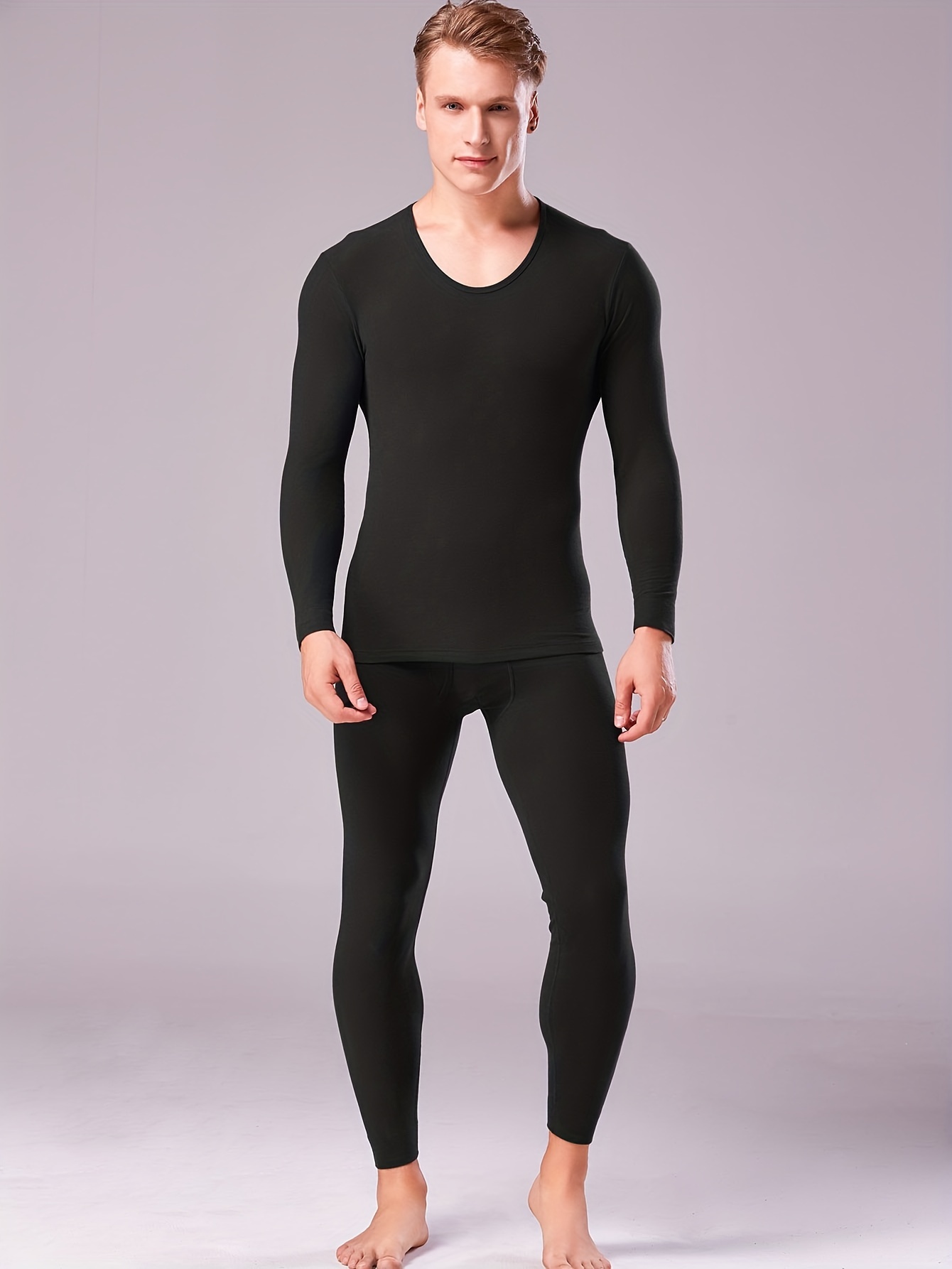 Men's Thermal Underwear Set Top Leggings Pants Fall Winter - Temu