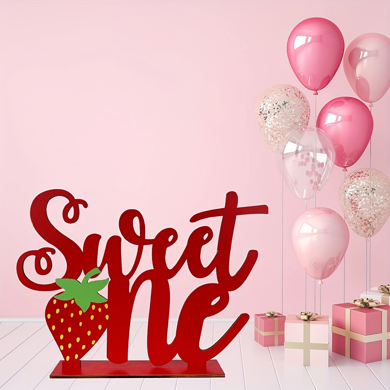 1 Set Strawberry Sweet Birthday Party Decorations Happy Birthday Strawberry  Theme Banner Cupcake Toppers for Summer Fruit Themed Party Supplies