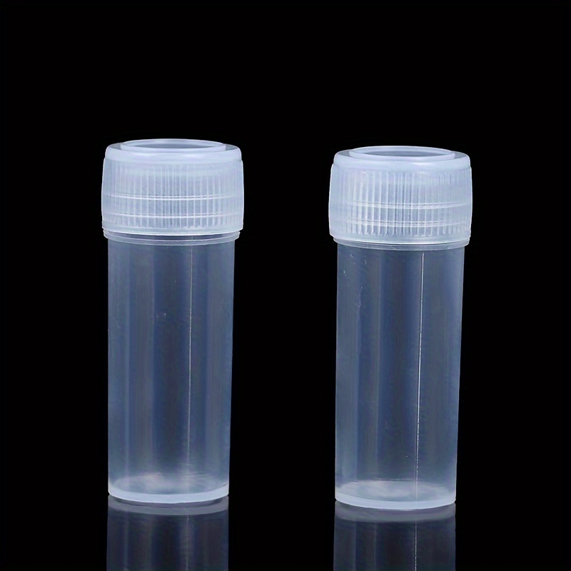 20pcs 5ml/0.17oz Plastic Sample Bottles, Mini Small Tube, Transparent Pill  Storage Containers, Compact Tablet Storage Box, Outdoor Travel Supplies, Me