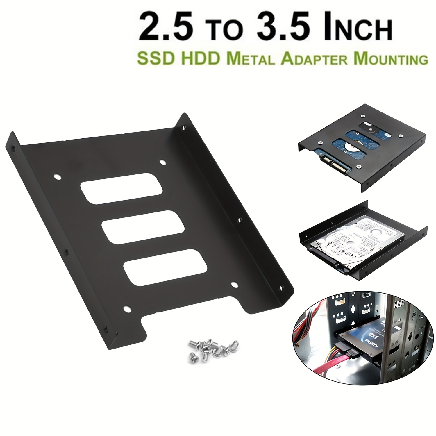 WD 2pcs 2.5 to 3.5 SSD HDD Metal Adapter Dock Case Caddy Mounting Bracket  Hard Drive Holder For PC 