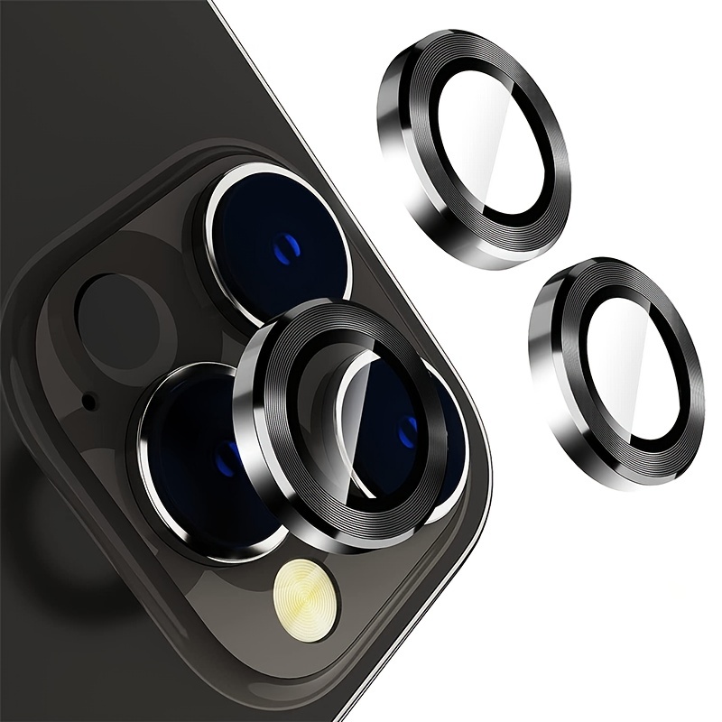 Verre Trempé pour iPhone 11 Caméra Protecteur Bague individuelle en métal  Sans Bulle Anti-Rayures Caméra Protecteur D'écran Film lentill de  protection