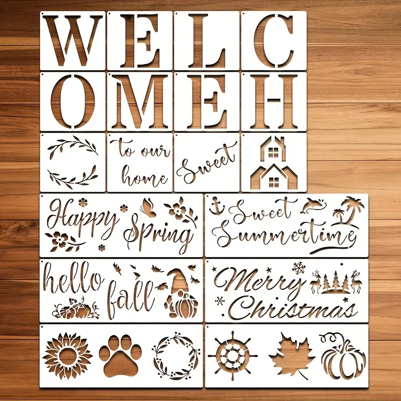 Welcome Stencils For Painting On Wood / Porch Sign And Front - Temu