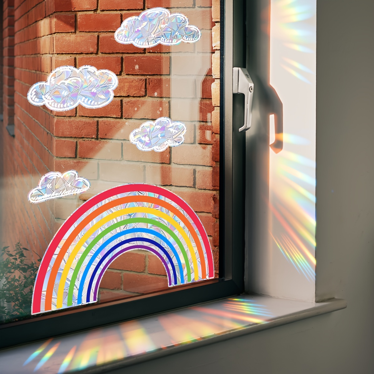 10 pièces Stickers muraux attrape-soleil, Décoration arc-en-fenêtre
