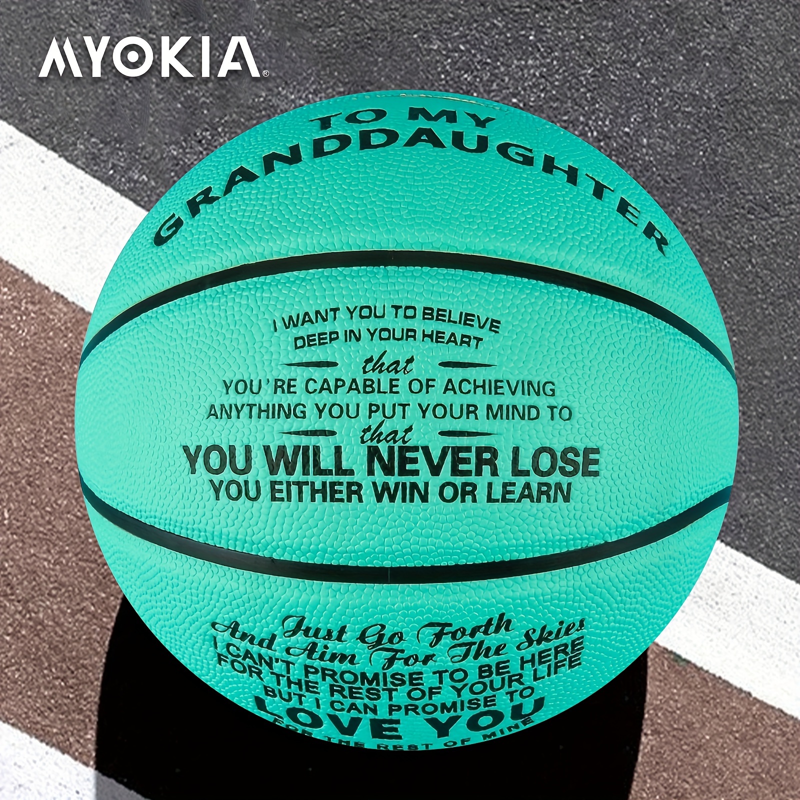 

1pc Light Blue Basketball For Granddaughters - Gift To Show And Support