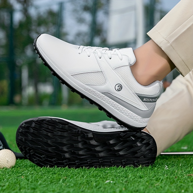 Mens Professional Detachable 8 Spikes Golf Shoes Solid Comfy Non Slip Lace  Up Sneakers For Golf Sport Activities, Check Out Today's Deals Now