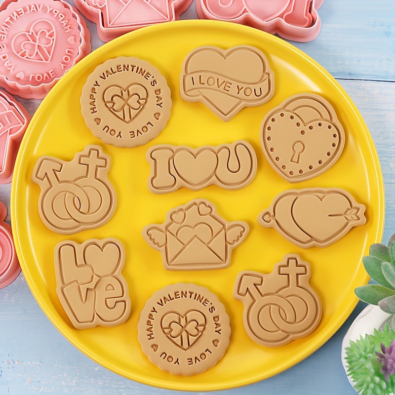 8pcs, Valentine's Cookie Cutters, Wedding Cookie Molds, Candy Molds, Cake  Decorating Molds, DIY Baking Tools, Kitchen Gadgets, Kitchen Accessories, Ho