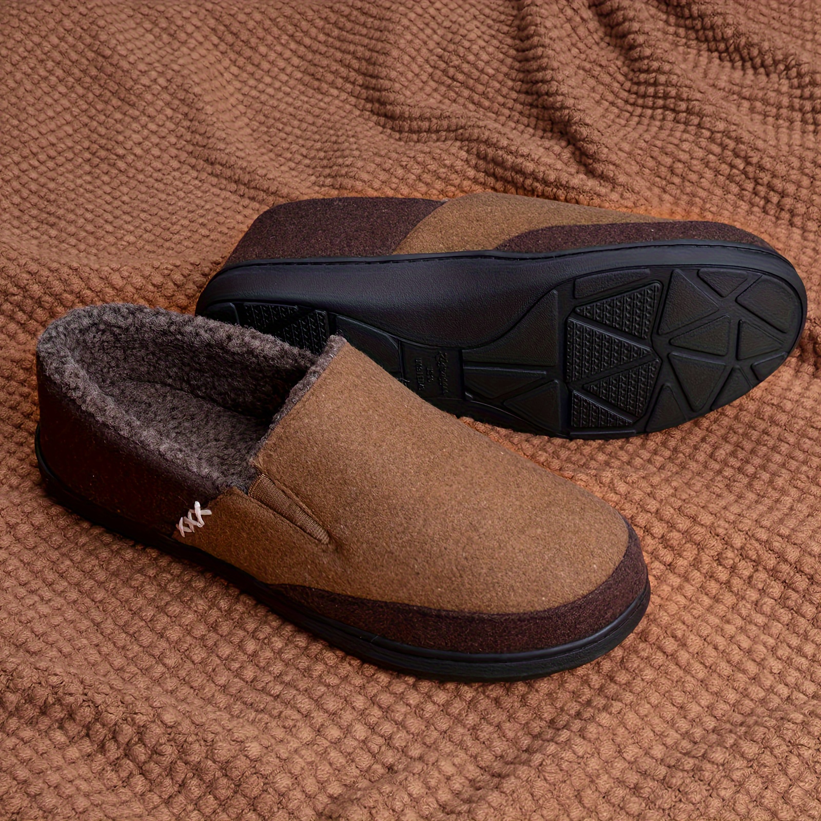 Pantuflas Forro Polar Borroso Hombre Espuma Viscoelástica, Zapatos Cálidos  Interior Exterior, Ideal Invierno - Calzado Hombre - Temu Mexico