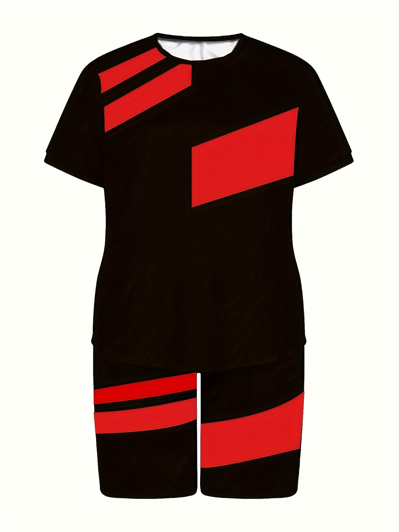 Trendy these days, color matching soccer overfit block core look short  sleeve t-shirt 3color