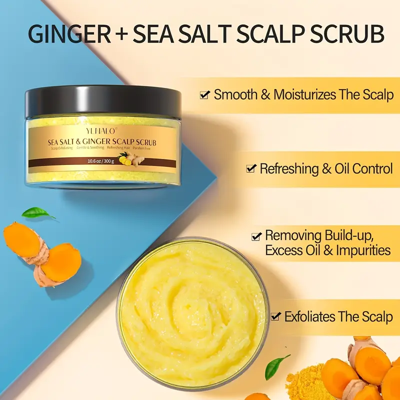 Nuspa Peppermint Sea Salt Scalp Scrub, Natural Scalp Exfoliator, Dandr –  Elegance Hair Care