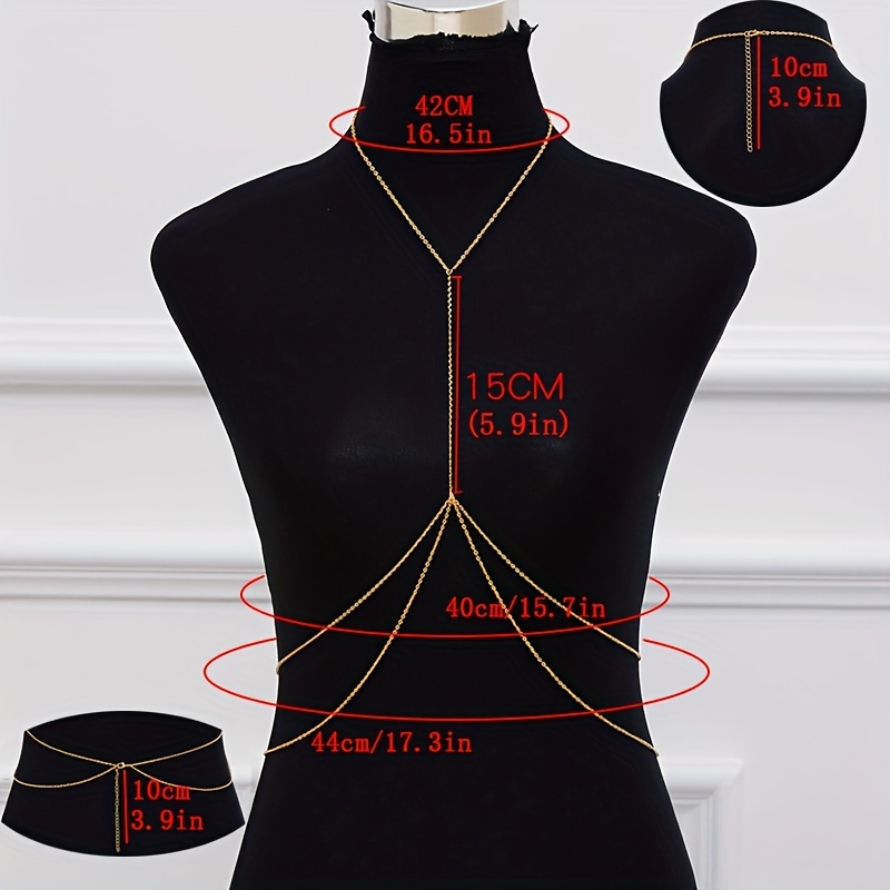 Women Body Chain Jewelry - Fashion Backless Full Body Chain Belly Chain  Jewelry for Women, Suitable for Costume Party