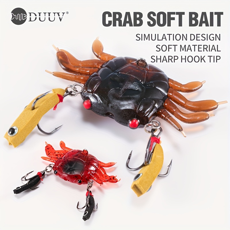 Josenidny 6pcs Crab Fishing Lure Simulated Crab Baits Artificial Fish Lures  with Pointed Hook Soft 3D Sea Baits