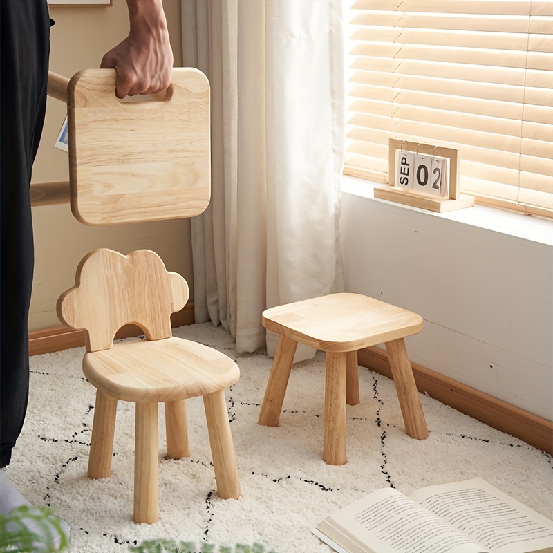 Wooden Step Stool For Kids And Adults Shoe Changing Chair - Temu