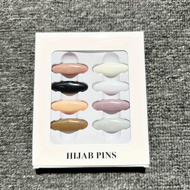 8pcs Of Colorful Pin Headscarf Brooches