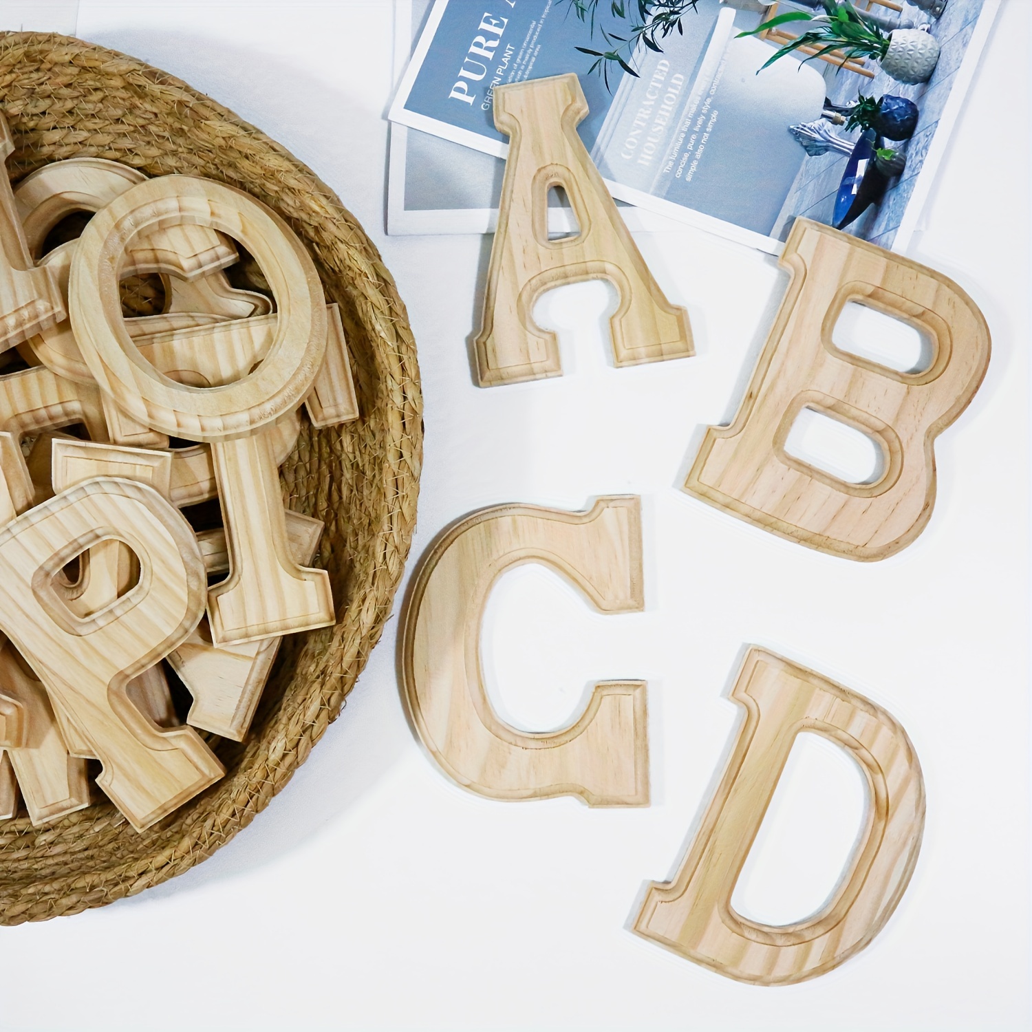 Wooden Letter A Wood Alphabet Letters For Crafts Wood - Temu
