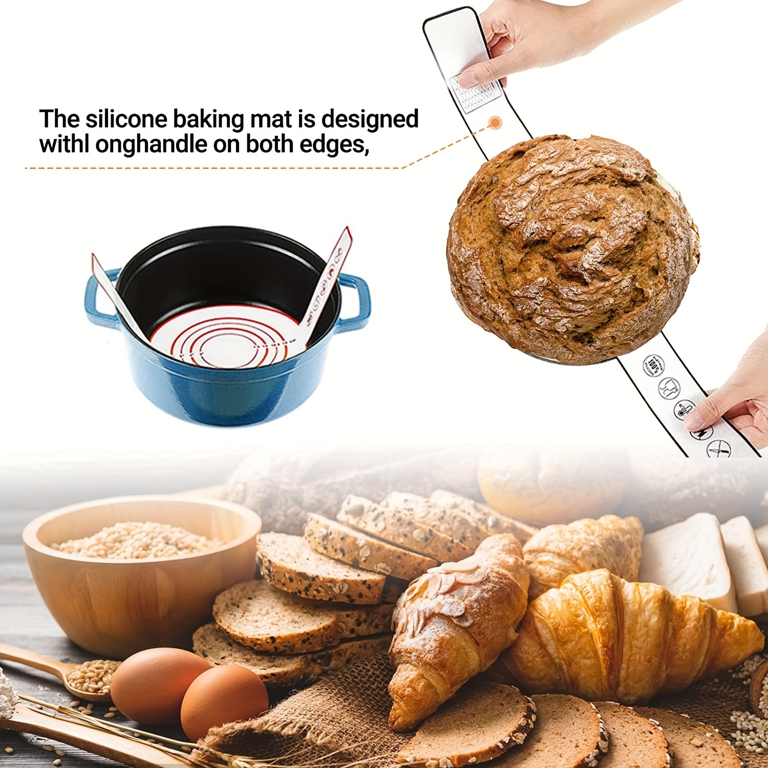 Silicone Bread Sling Dutch Oven - Best Japan Silicone. Non-Stick & Easy  Clean Reusable Silicone Bread