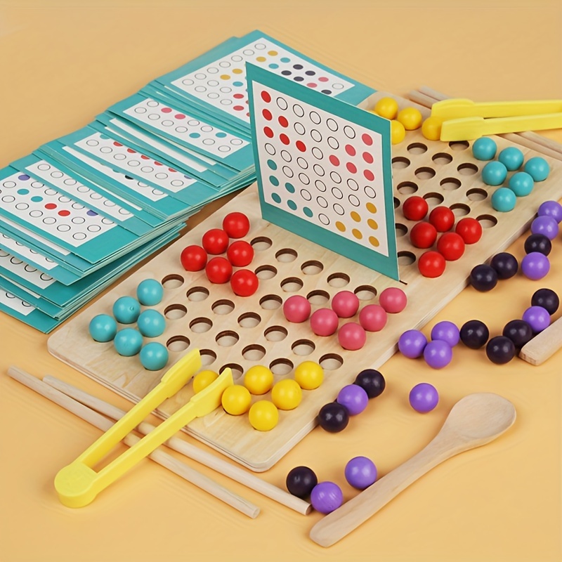 Wooden Peg Board Number Puzzle Toy Magnetic Fishing Game For