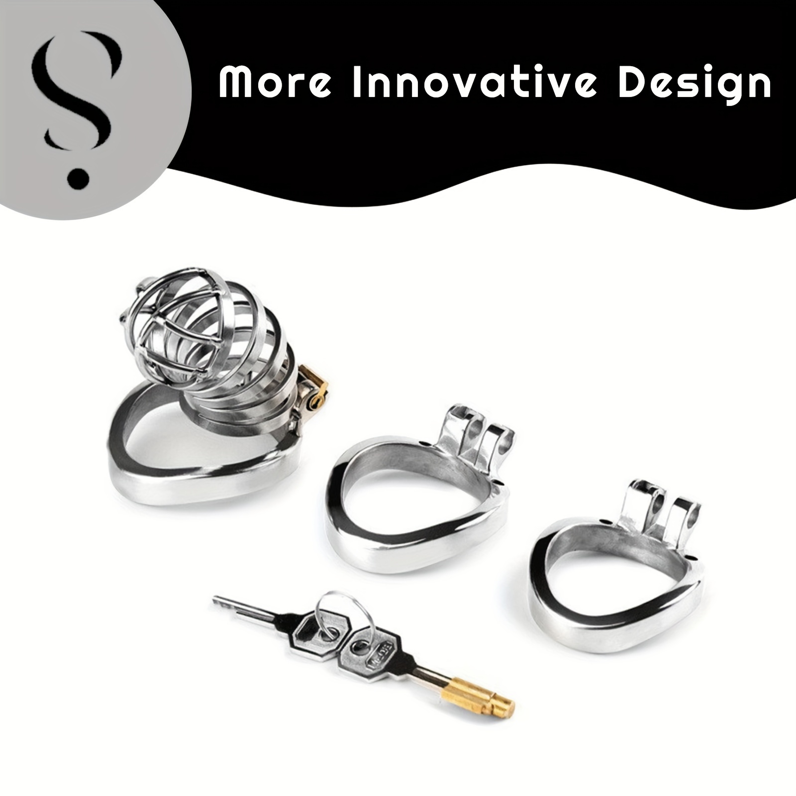 Men's Penis Chastity Cage Metal Sex Training Accessory For - Temu
