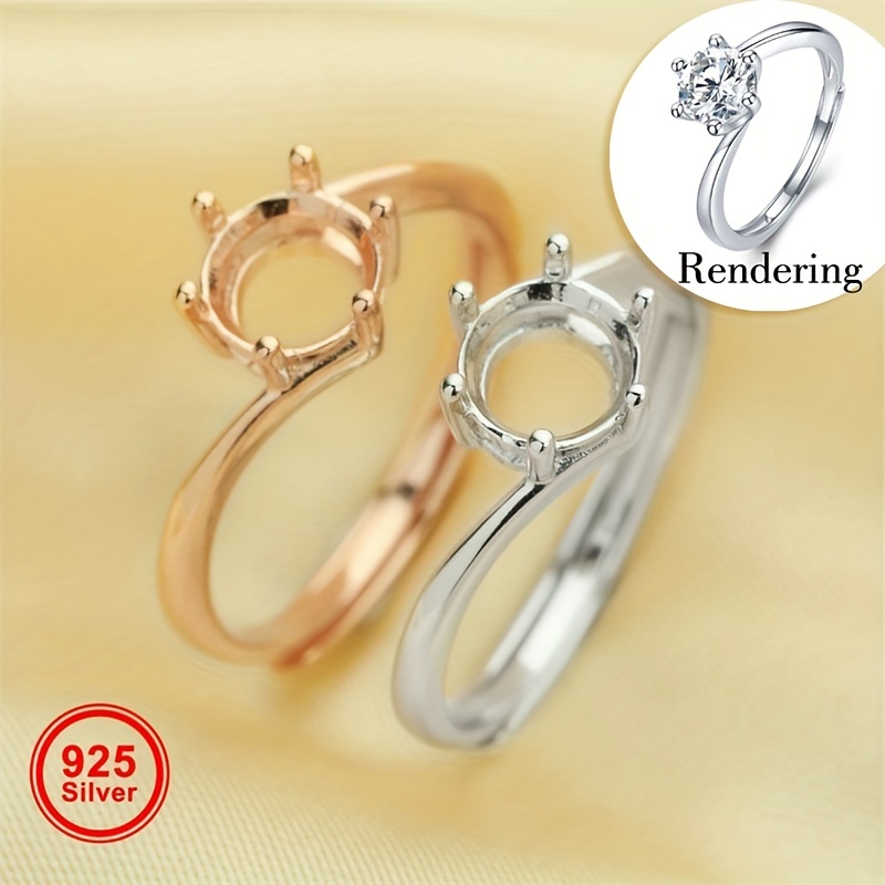 5-9mm Round Six Prong Ring Settings for DIY Rings