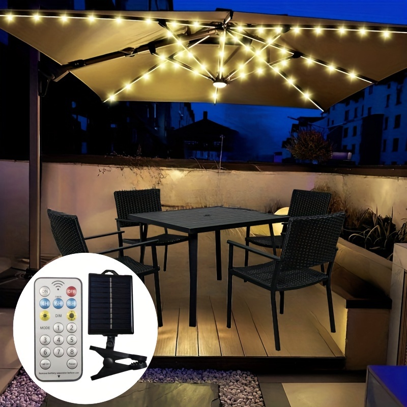 25%, Patio Umbrella Light 3 Lighting Modes Cordless 28 LED Lights at 200  lux- 4 x AA Battery Operated for Patio Umbrellas, Camping Tents or Outdoor  Use Forlivese