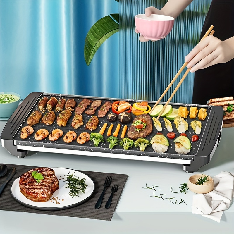 1pc, Washboard Shaped Electric Baking Pan, Multi-functional Household  Electric Oven, Non-stick Barbecue Machine, Light Smoke Less Oil Baking Pan,  Kitc