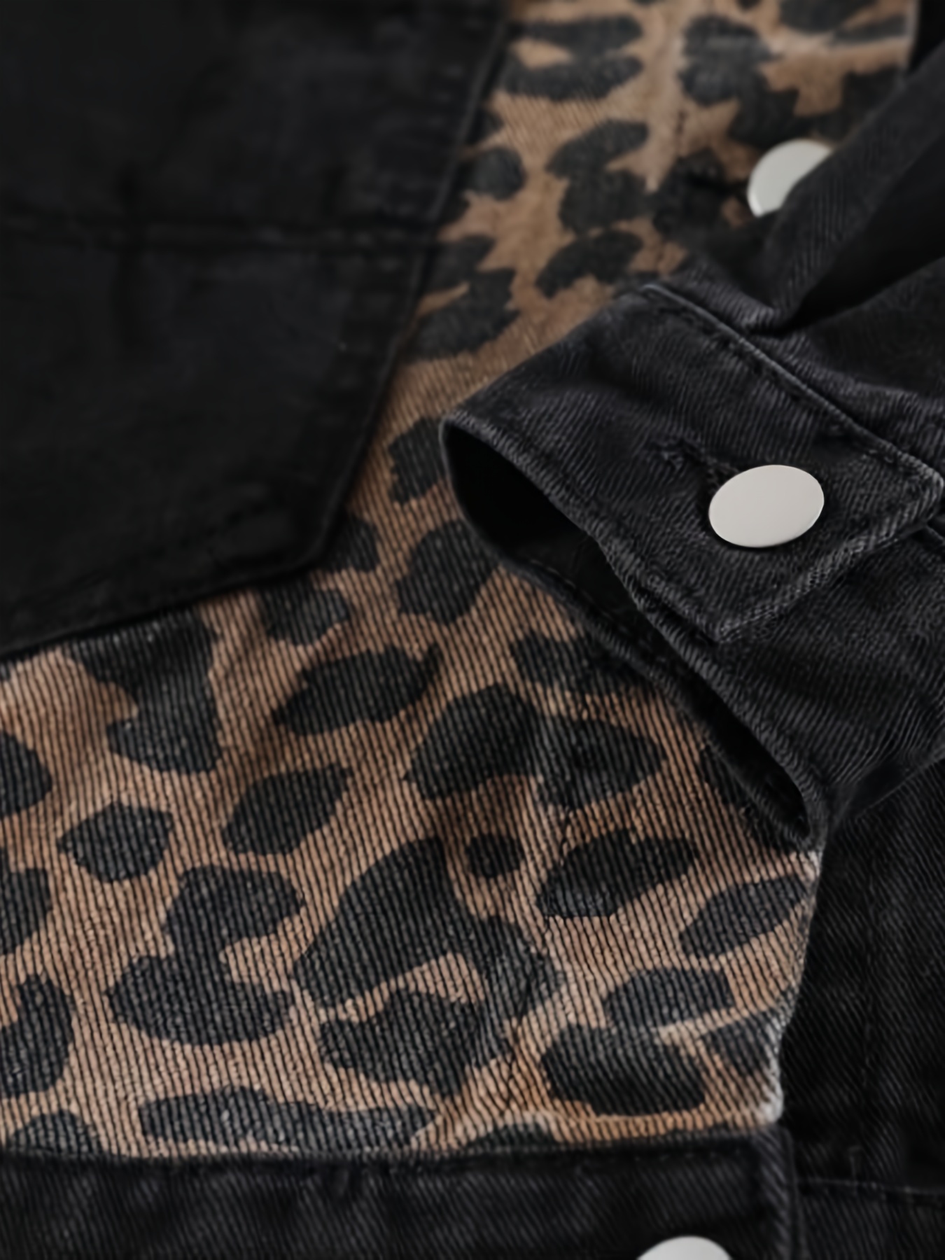 Leopard print denim outlet jacket mens