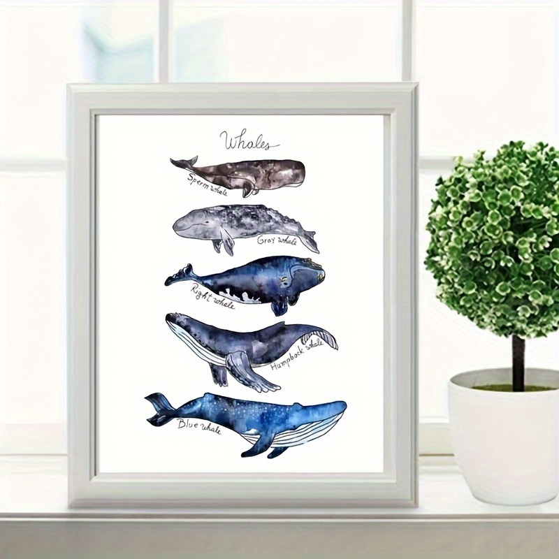 Affiche Anniversaire Enfant Baleine Bleue, 30 x 40 cm