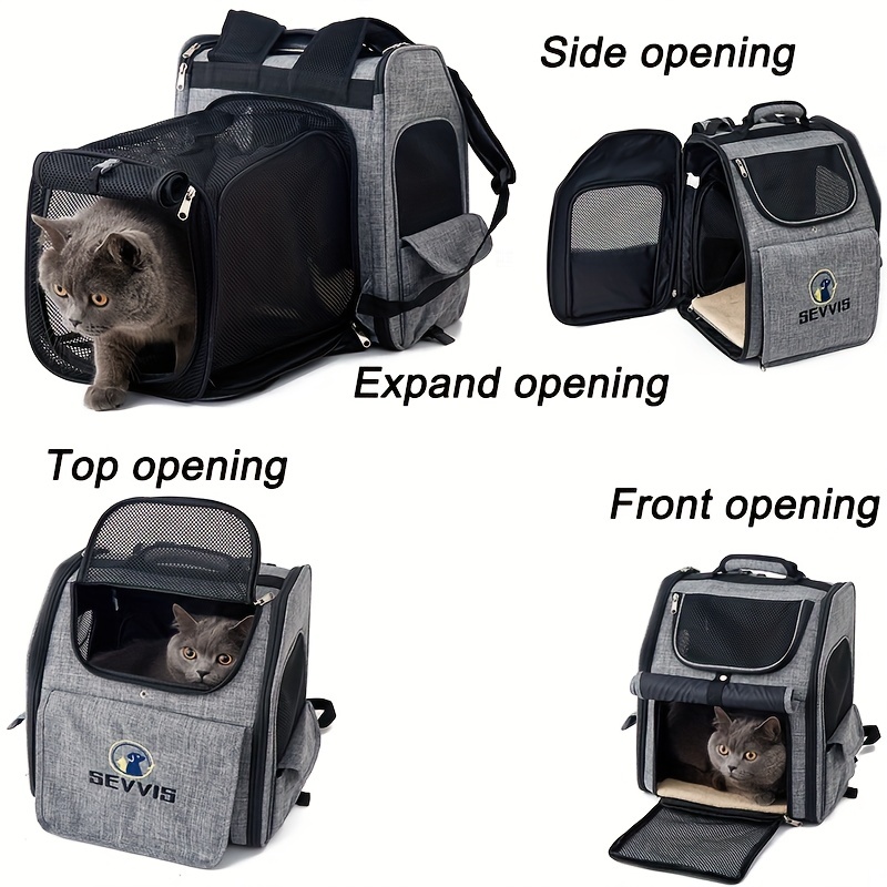 Cat Backpack, Expandable Breathable Airline Approved Pet Carrier