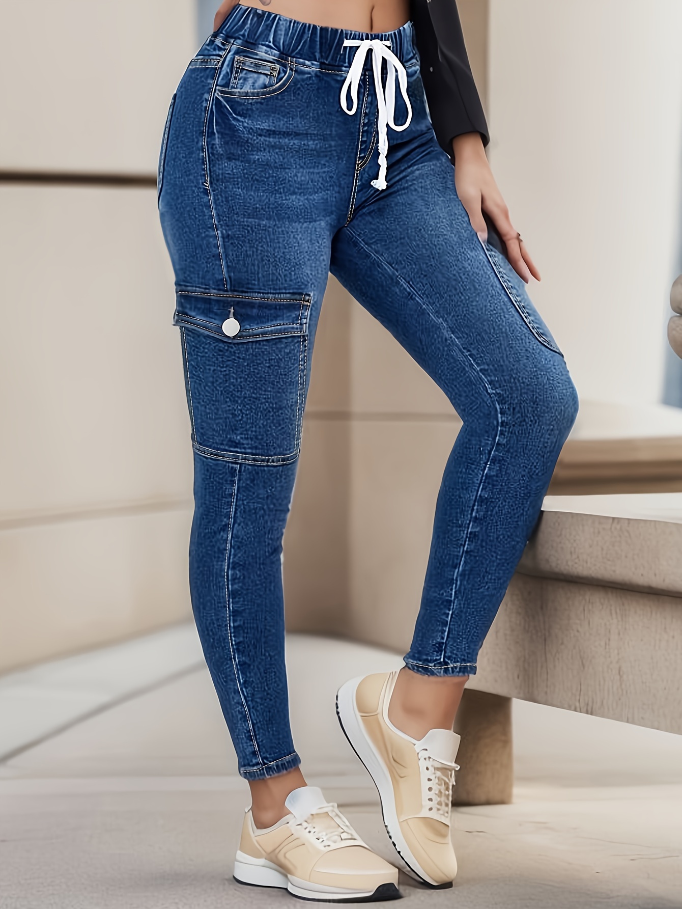 2023 Fashion New Spring Women Jeans Denim Cargo Trousers Slim Stretch  Ripped Cotton Pants - China Denim Slim Jeans and Tight Trousers price