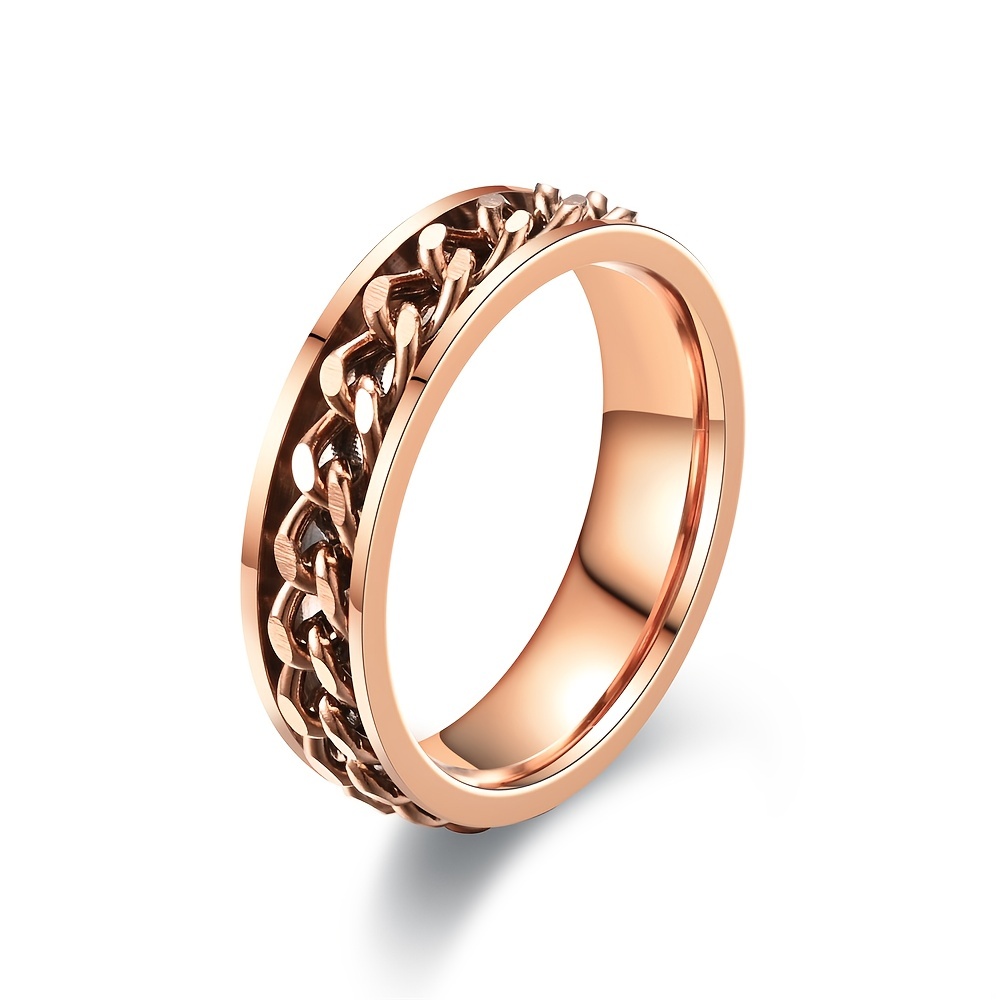 Creative Chain Stainless Steel Ring, Unisex
