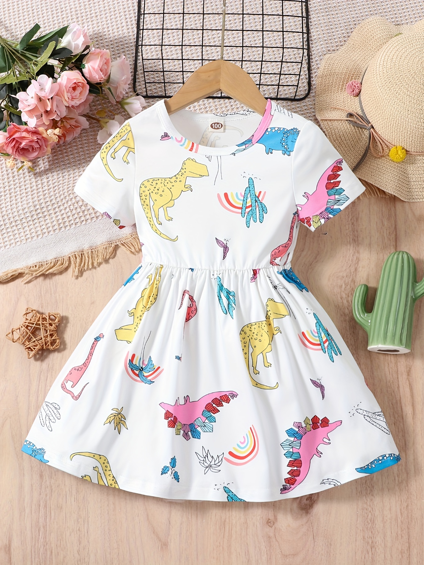 Dinosaur Dress Toddler Girl - Temu