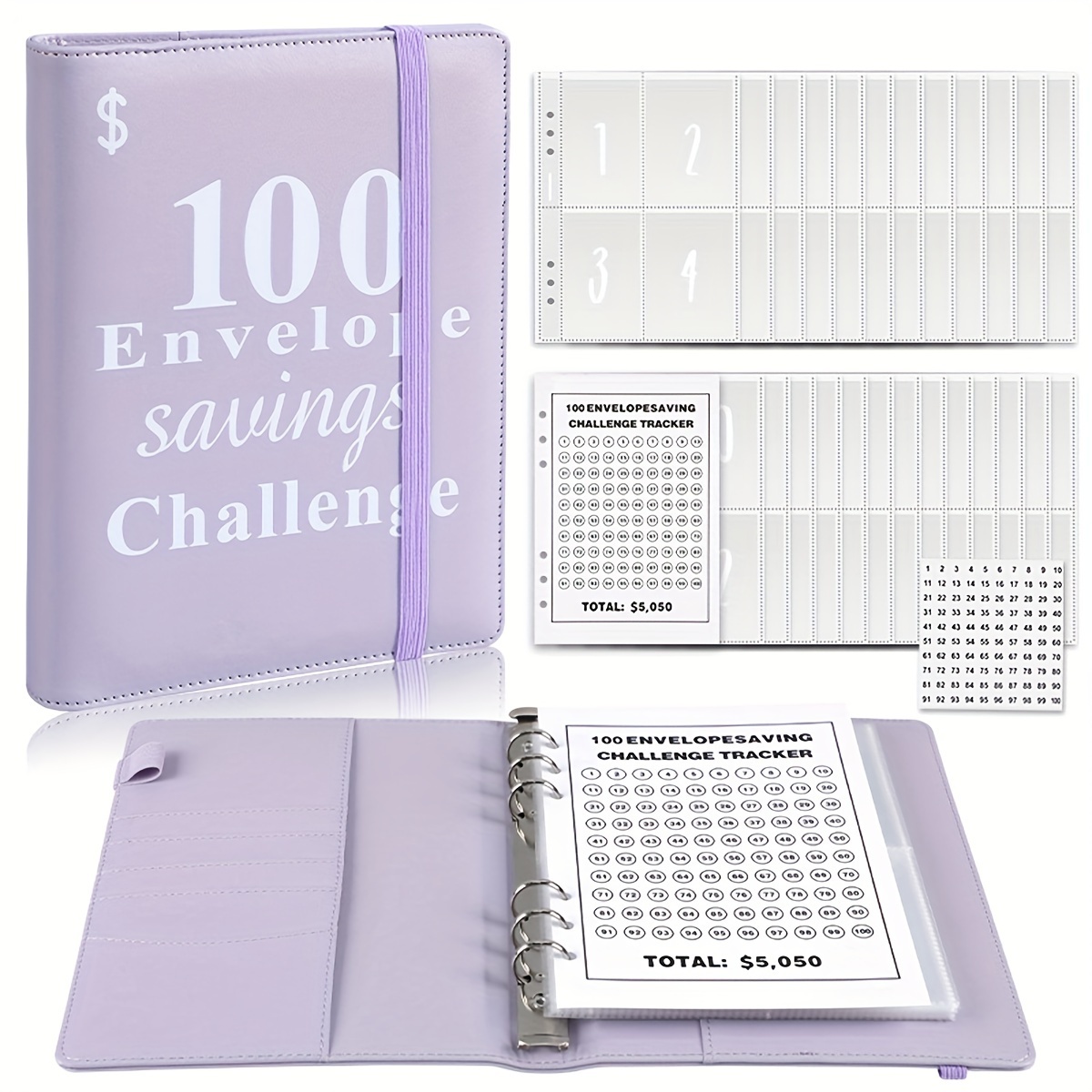 Cahier De Plan D'épargne De 100 Jours (violet) Avec Défi D'enveloppe Et  Planification Budgétaire Pour Les Couples Et Les Personnes Seules