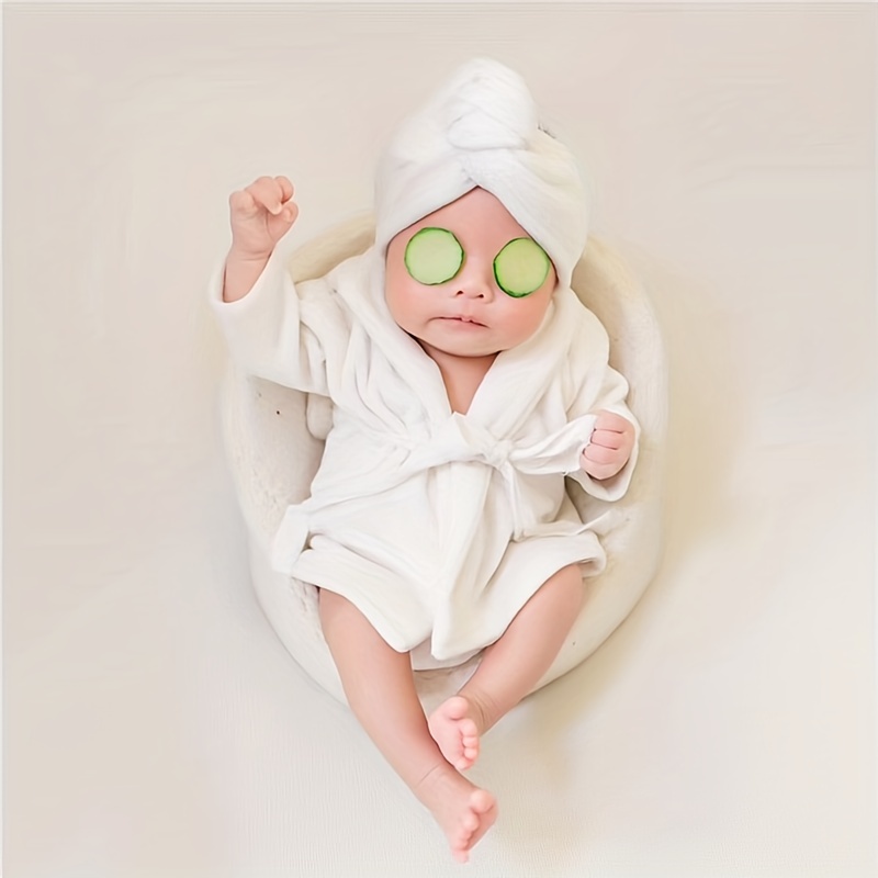 Bata de baño para recién nacido, accesorios para fotos de bebé, bata de  baño para niños y niñas, trajes de fotografía para recién nacidos, spa,  salón