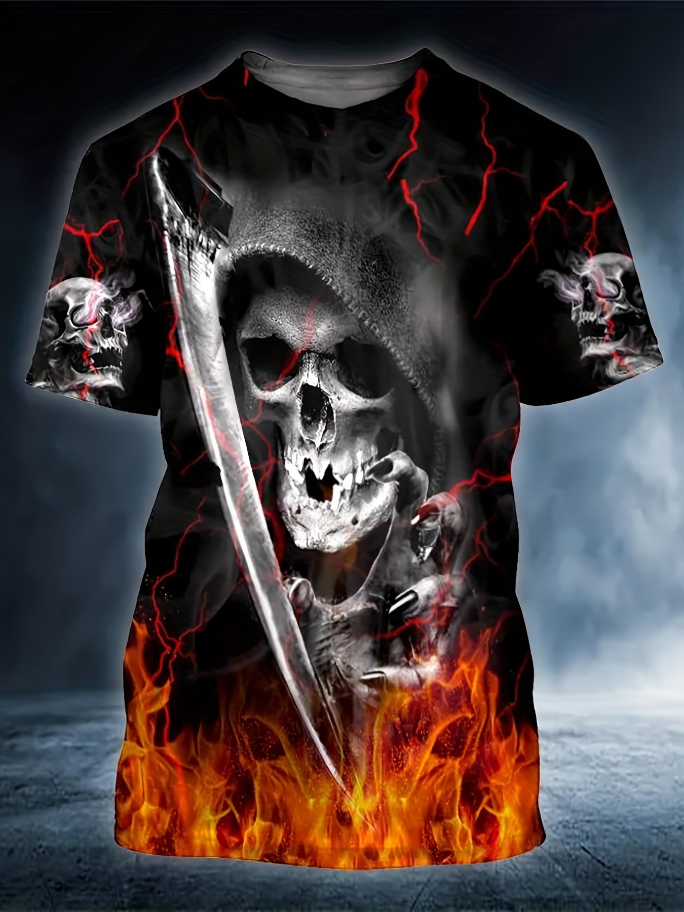 Oversized Homme Skull Graphic T-shirt