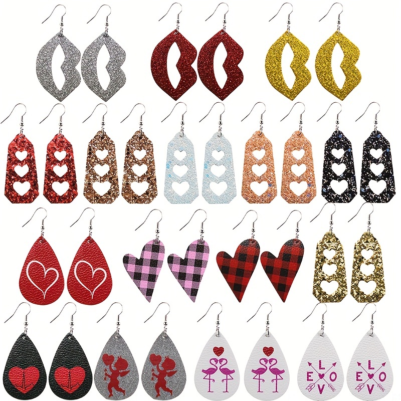 Acrylic lips valentines earrings - Shimmer Me