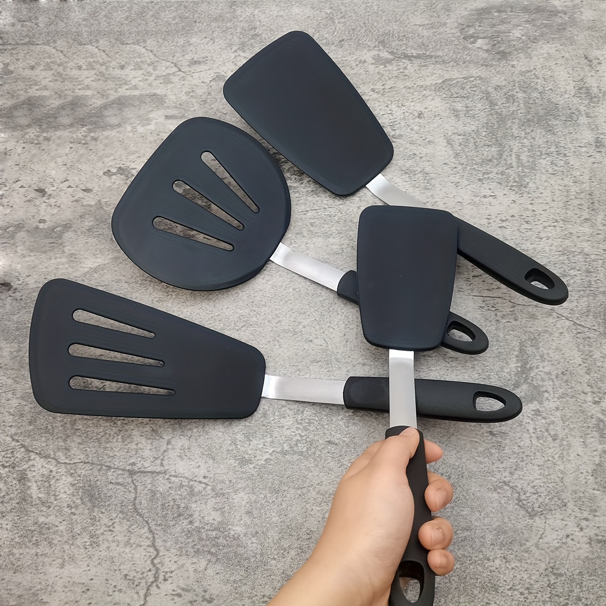 Silicone Rubber Spatula for Nonstick Cookware - Cooking Utensils Egg Spatula, Pancake Spatula Utensils -BPA Free Kitchen Utensil with Heat Resistant