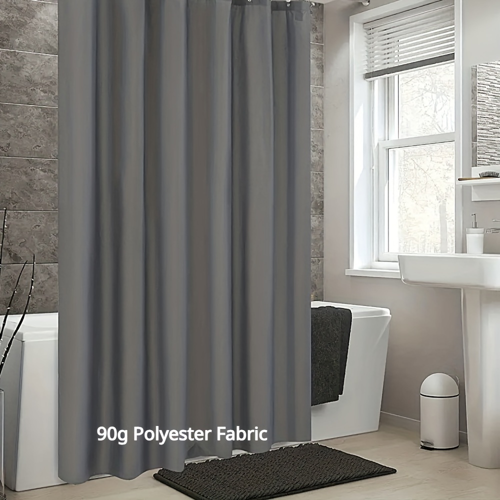 Juego de cortinas de ducha de baño color gris oscuro, calidad de hotel de  230 GSM, tejido gofre, res…Ver más Juego de cortinas de ducha de baño color
