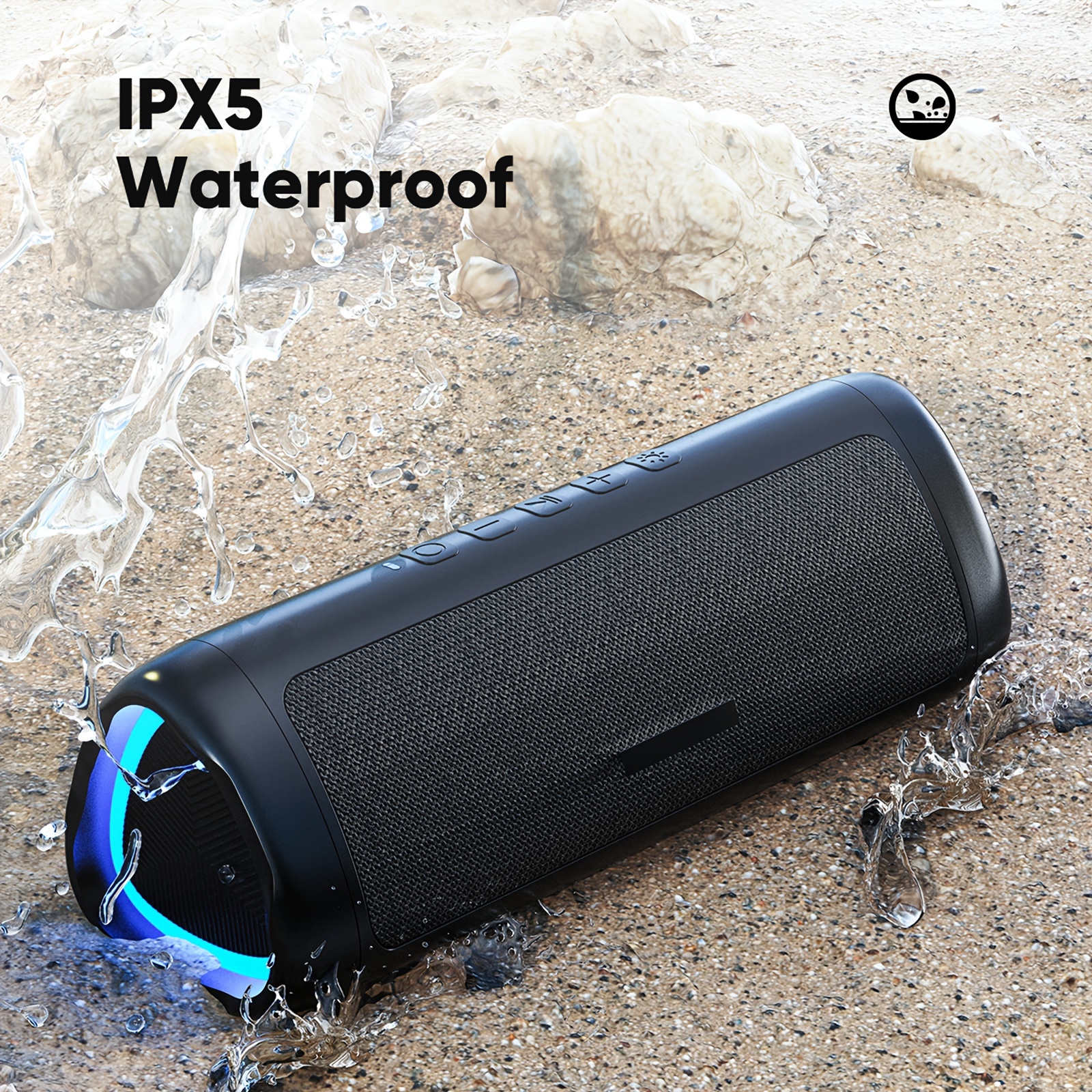  Altavoces Bluetooth, altavoz impermeable IPX7 con sonido  potente de 20 W, altavoces inalámbricos portátiles con graves extrales,  para playa, piscina, campamento, al aire libre, regalo de : Electrónica